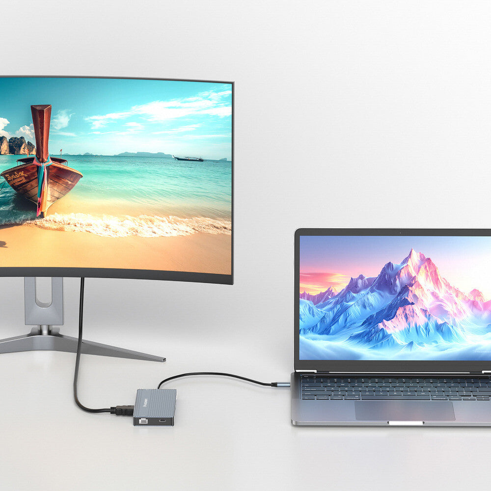 USB-C Hub 14 i 1 Wozinsky WDS03Y5S Multifunktionel, Aluminium, til 3 Skærme, med 15 cm Kabel - Grå