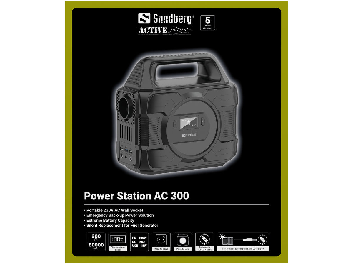 Sandberg 420-84 Bærbar energistation 80000 mAh 300 W 3,26 kg