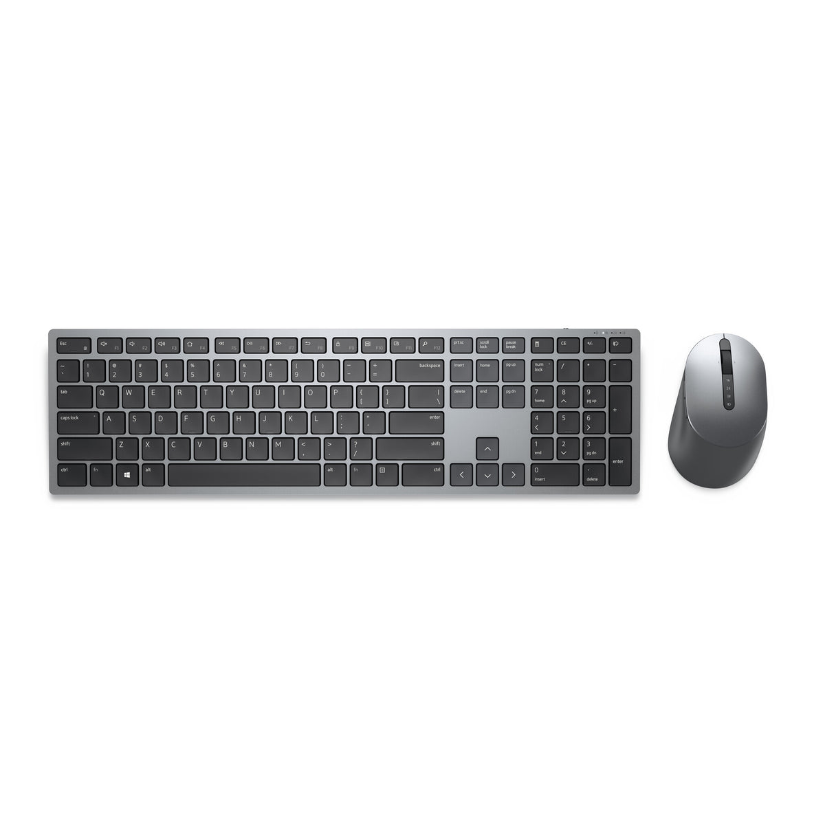 DELL KM7321W tastatur Mus inkluderet Kontor RF trådløs + Bluetooth QWERTY US International Grå, Titanium