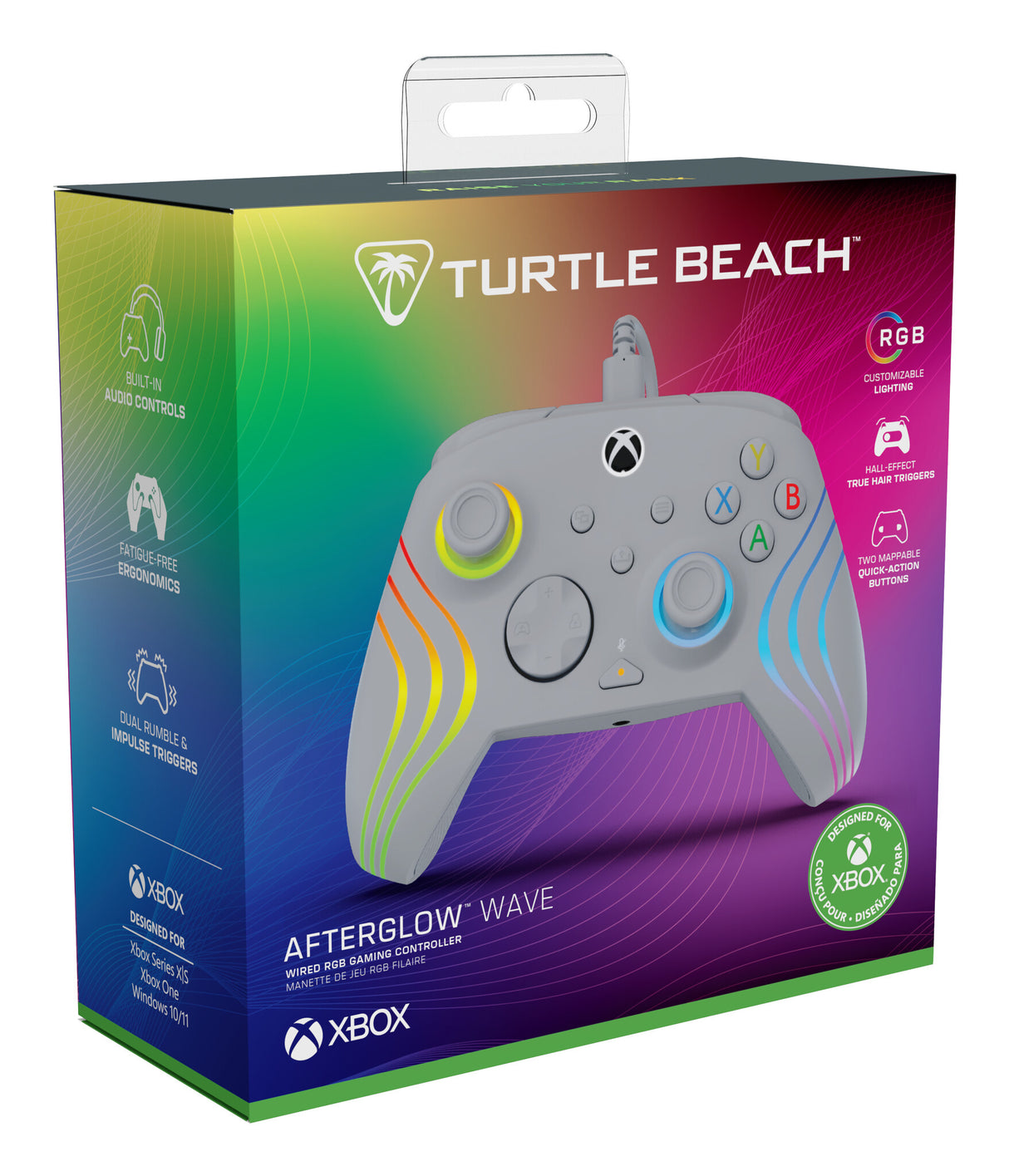 Turtle Beach Afterglow Wave Grå USB Gamepad PC, Xbox, Xbox One, Xbox Series S, Xbox Series X