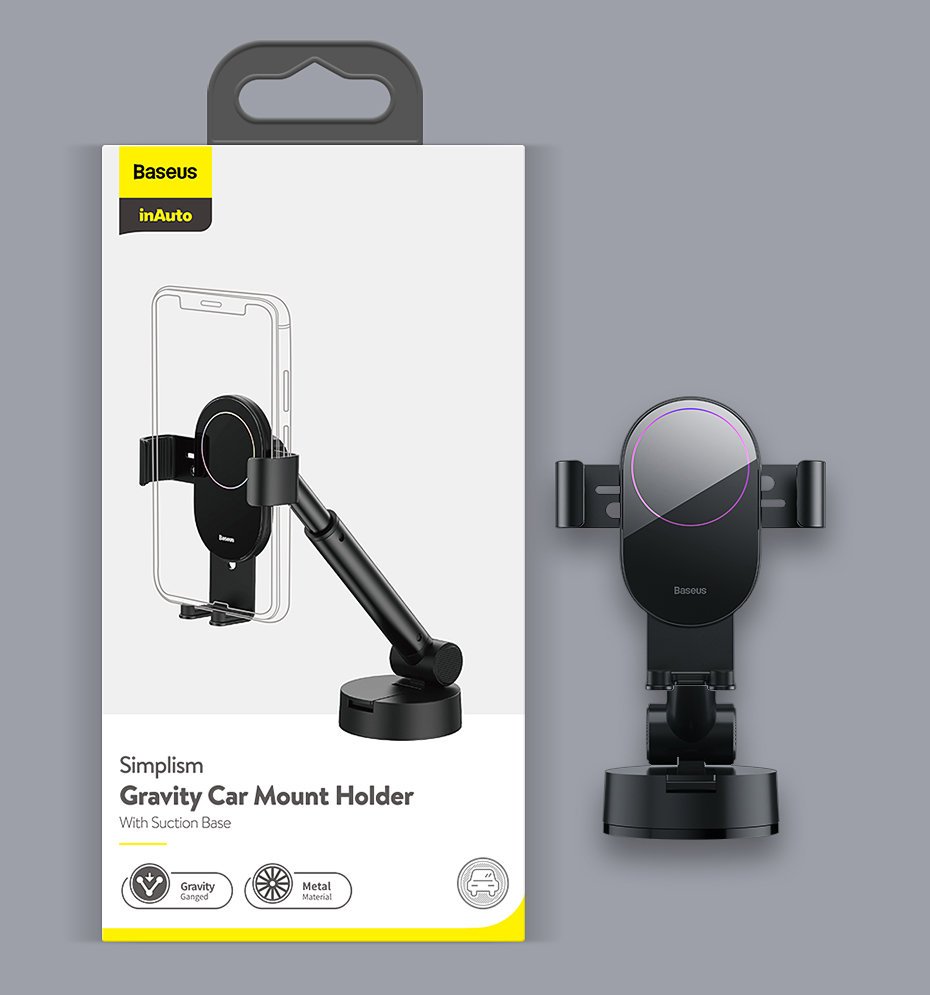 Baseus telescopic gravity car holder for the windshield black (SUYL-JY01)