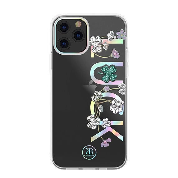 Kingxbar Lucky Series-hylster dekoreret med originale Swarovski-krystaller iPhone 12 mini gennemsigtig (Luck)