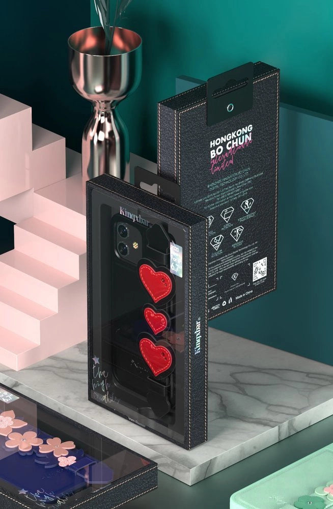 Kingxbar Sweet Series case dekoreret med originale Swarovski krystaller iPhone 12 mini sort