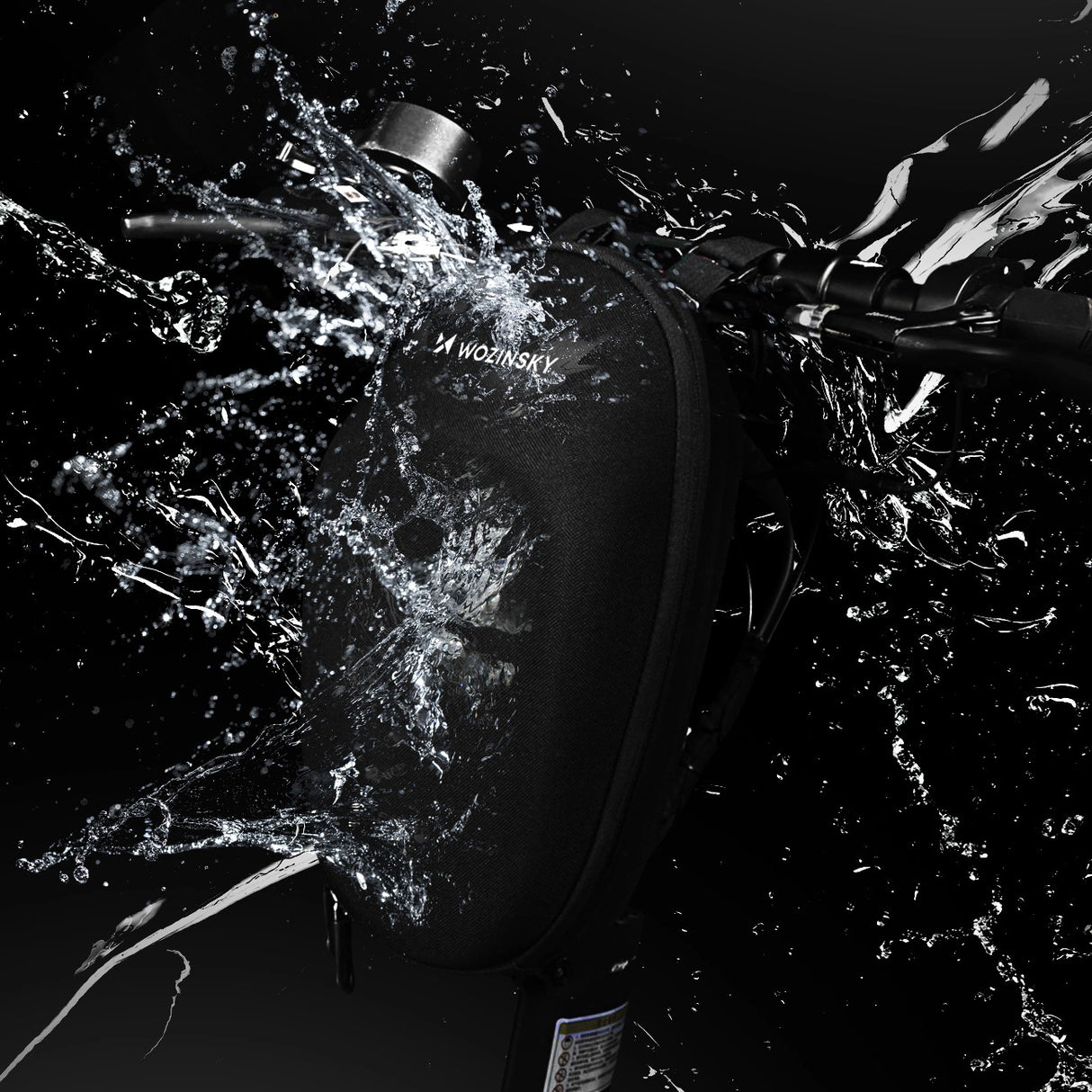 Wozinsky vandtæt scooter bar taske scooter taske 4l sort (WSB1BK)