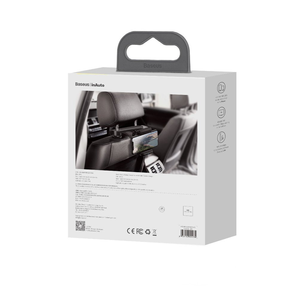Baseus WXHZ-01 Qi Wireless Charger 15W Car Headrest Holder - Black