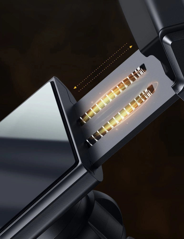 Baseus bil hovedstøtte telefon holder med indbygget 15 W Qi trådløs oplader sort (WXHZ-01)