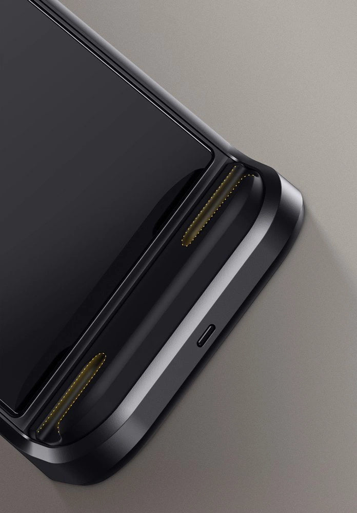 Baseus bil hovedstøtte telefon holder med indbygget 15 W Qi trådløs oplader sort (WXHZ-01)