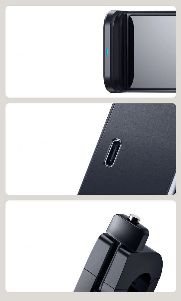 Baseus bil hovedstøtte telefon holder med indbygget 15 W Qi trådløs oplader sort (WXHZ-01)