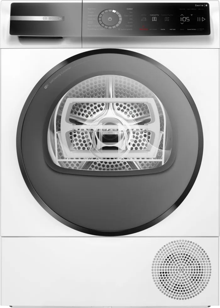 Bosch Serie 8 WQB246DLSN tørretumbler Fritstående Front-læsning 9 kg Hvid