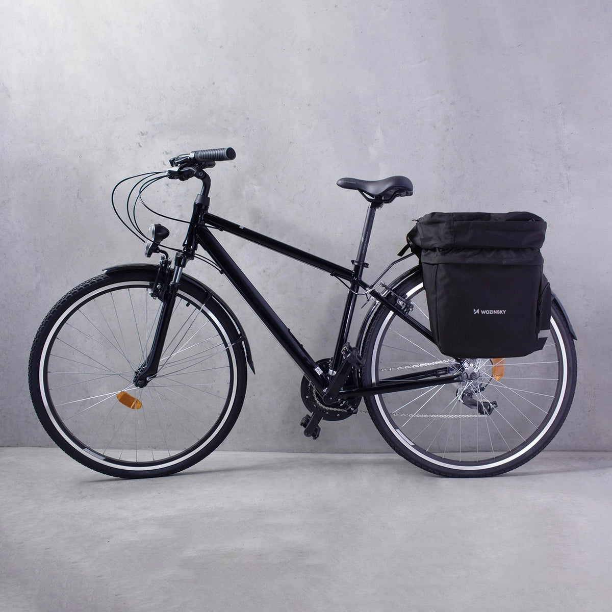 Wozinsky 60L rummelig cykeltaske (regnslag inkluderet) sort (WBB13BK)
