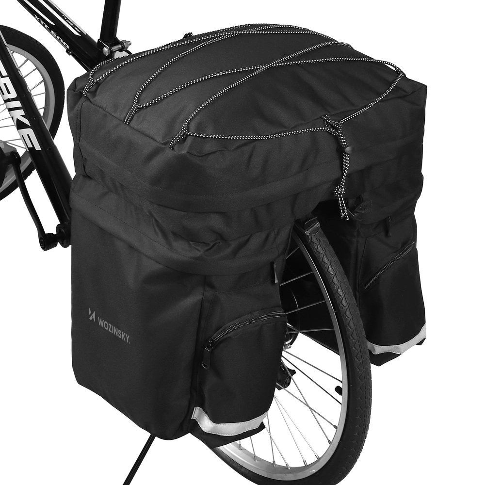 Wozinsky 60L rummelig cykeltaske (regnslag inkluderet) sort (WBB13BK)