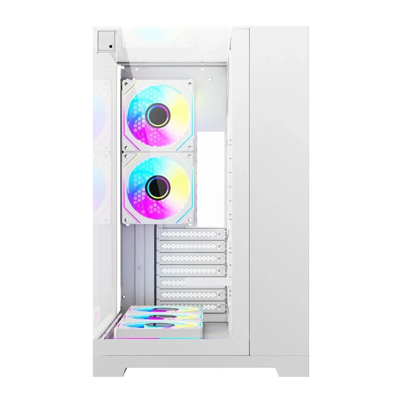Computerkasse DarkFlash TH285 PLUS + 8 blæsere (hvid)