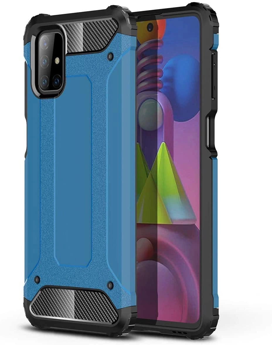 Hybrid Armor Case Tough Rugged Cover til Samsung Galaxy M51 blå