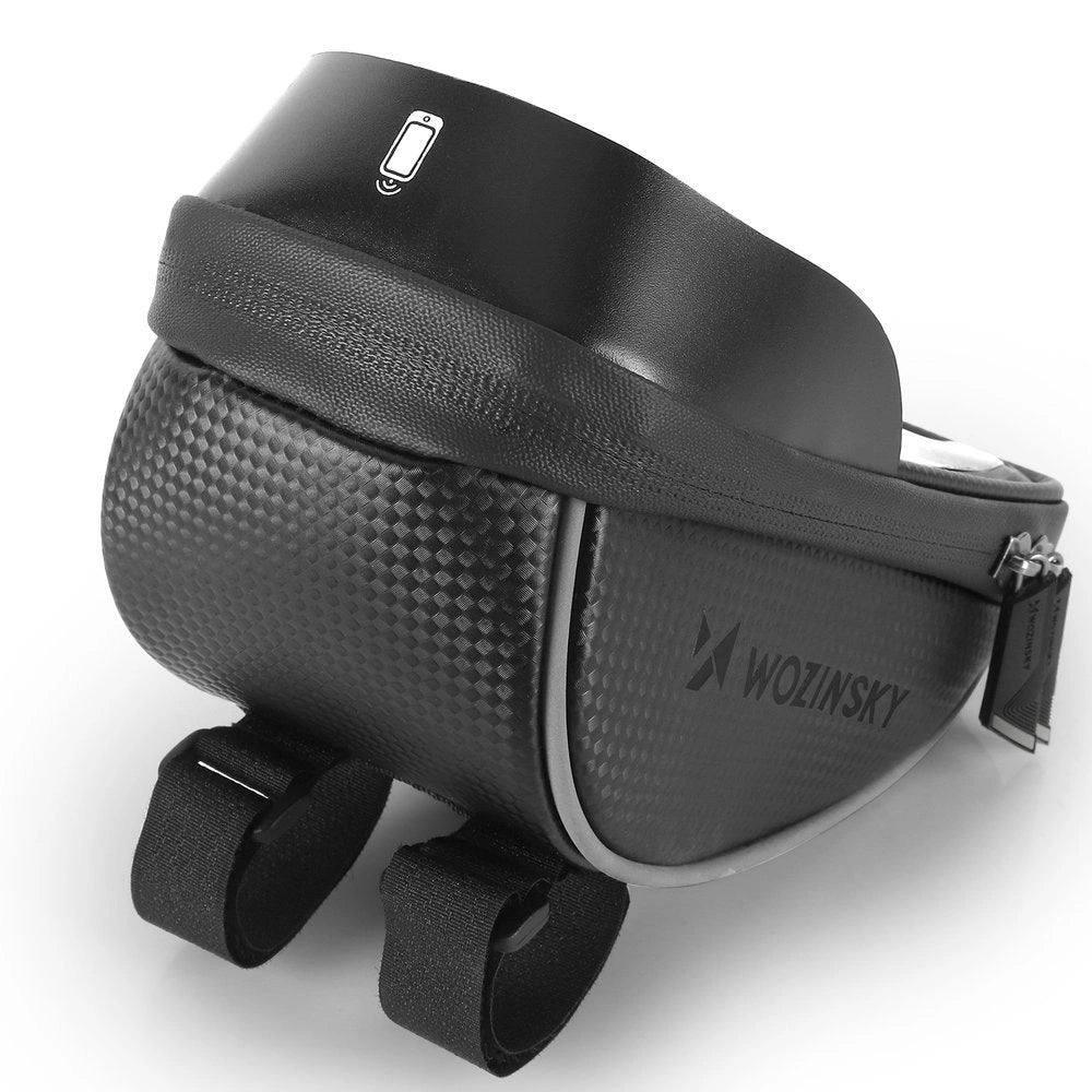 Wozinsky cykelstangspose med telefonfoder 1l sort (WBB16BK)