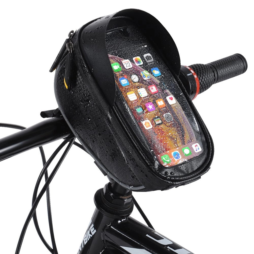 Wozinsky cykelstangspose med telefonfoder 1l sort (WBB16BK)
