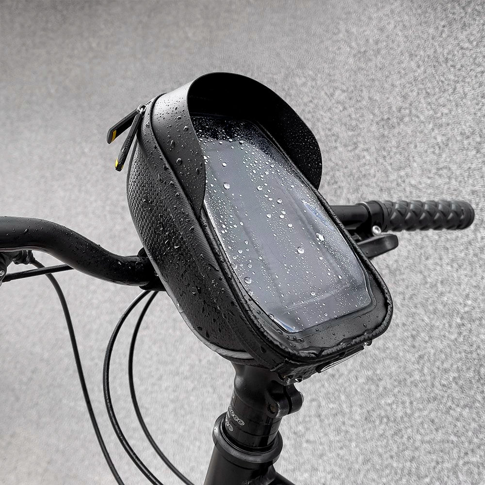 Wozinsky cykelstangspose med telefonfoder 1l sort (WBB16BK)