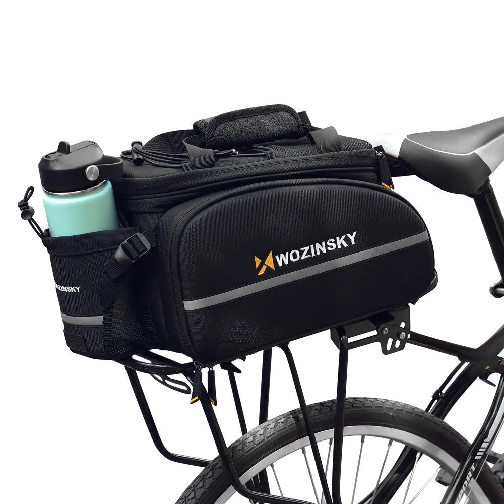 Wozinsky stor cykelstativtaske 35l + regnslag sort (WBB19BK)