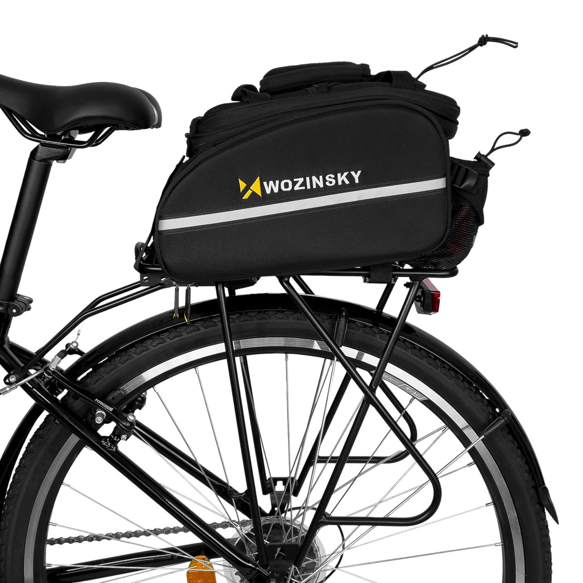 Wozinsky stor cykelstativtaske 35l + regnslag sort (WBB19BK)