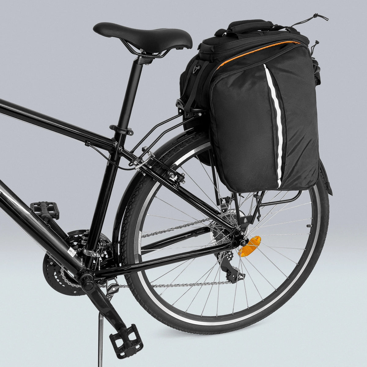 Wozinsky stor cykelstativtaske 35l + regnslag sort (WBB19BK)