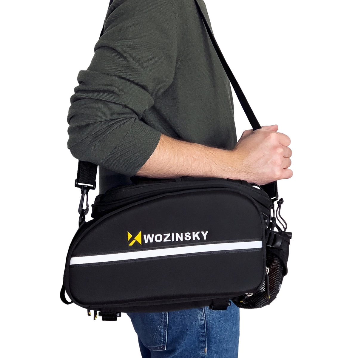 Wozinsky stor cykelstativtaske 35l + regnslag sort (WBB19BK)