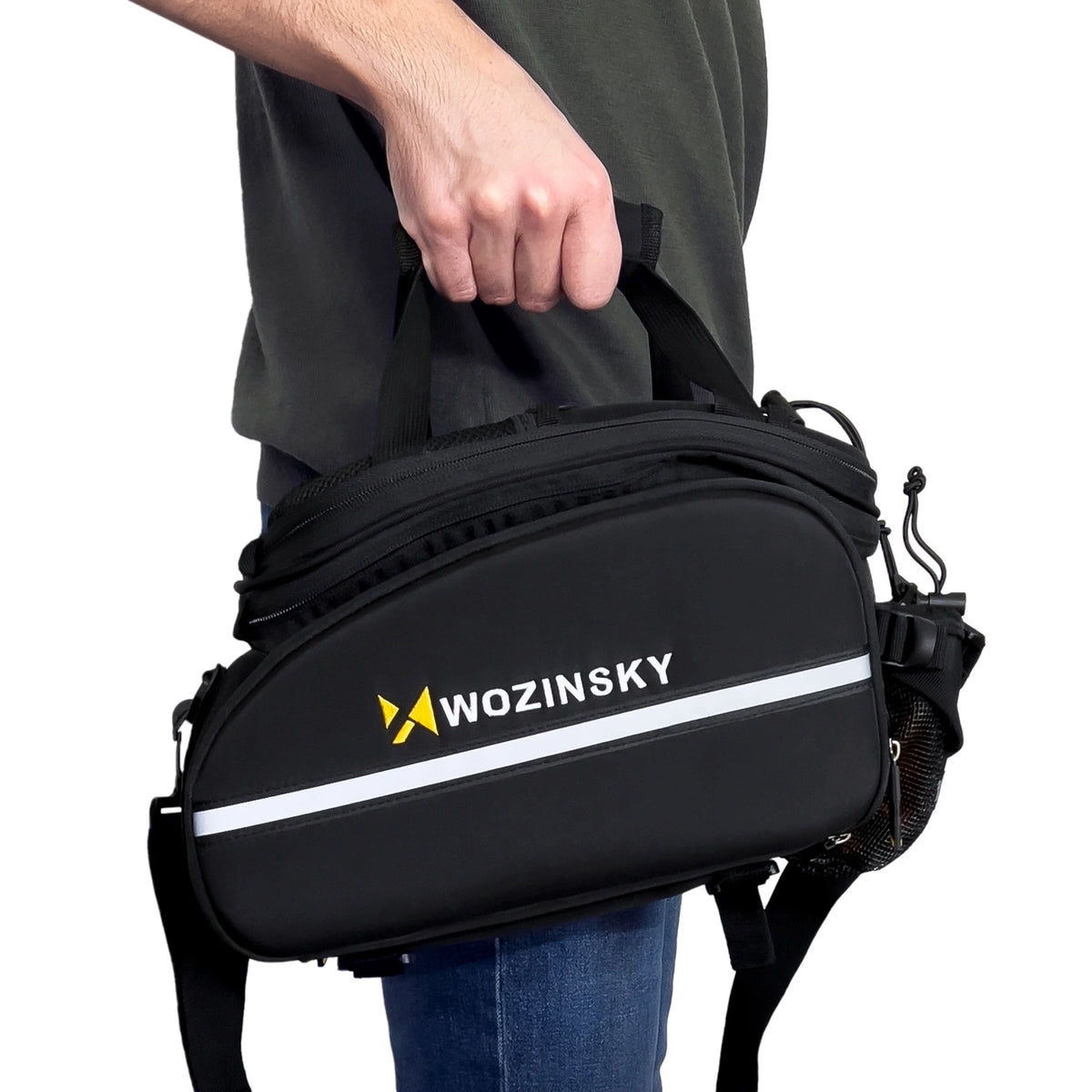 Wozinsky stor cykelstativtaske 35l + regnslag sort (WBB19BK)