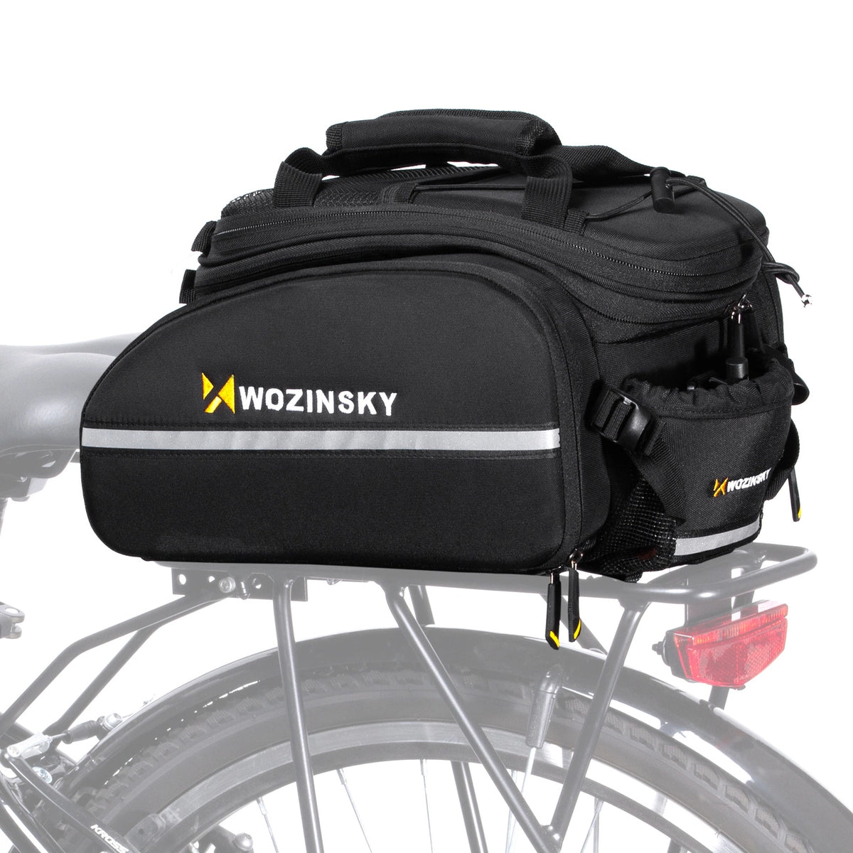 Wozinsky stor cykelstativtaske 35l + regnslag sort (WBB19BK)