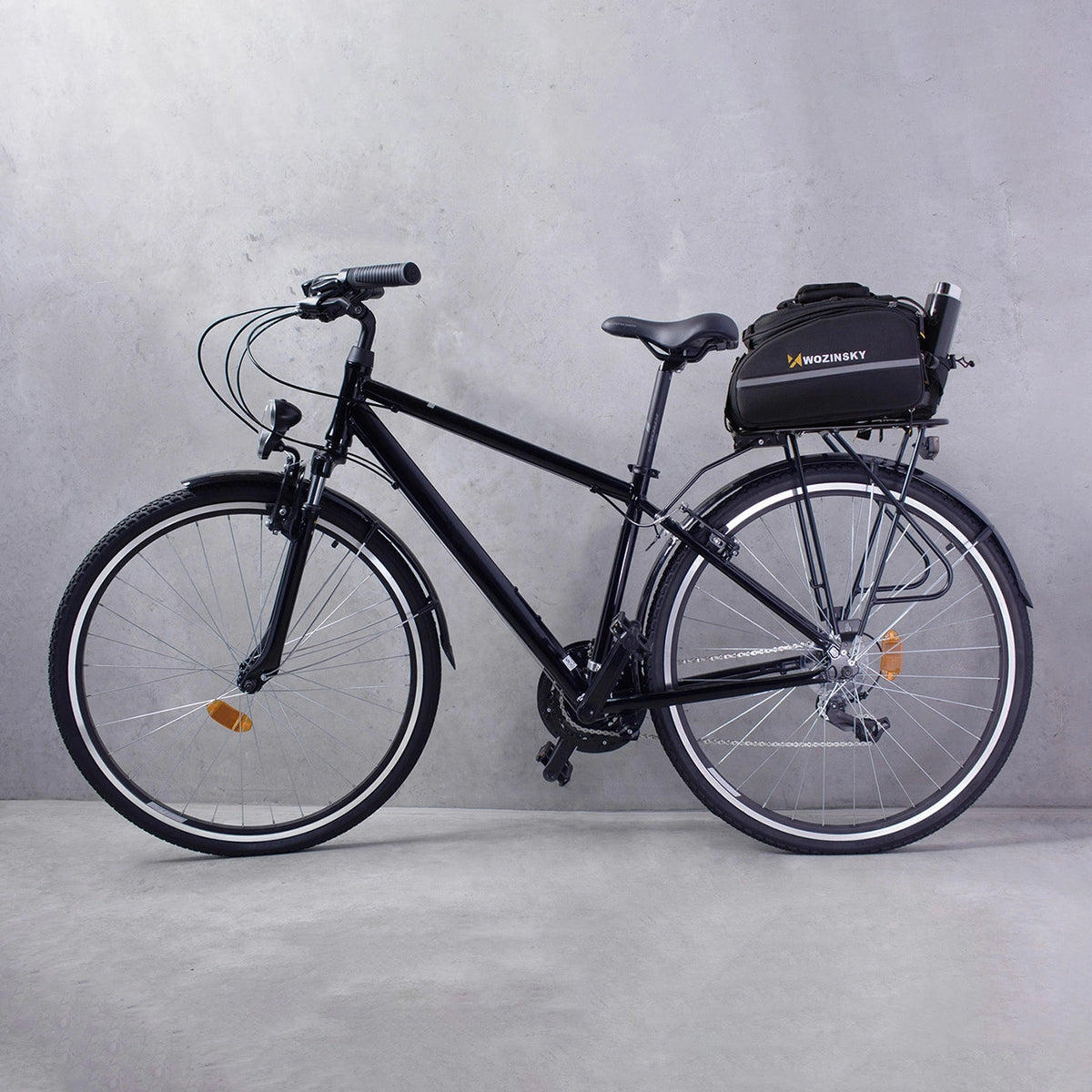 Wozinsky stor cykelstativtaske 35l + regnslag sort (WBB19BK)