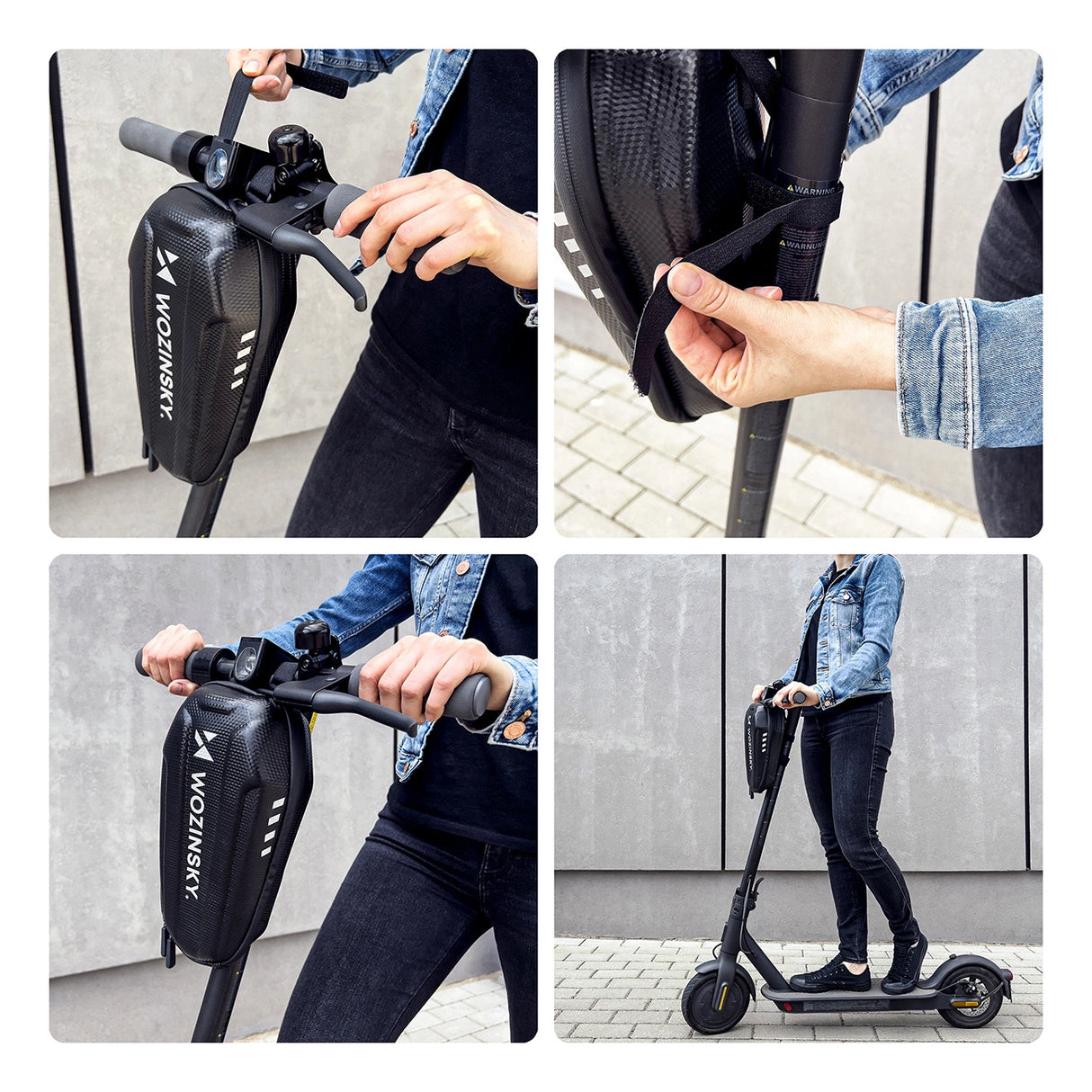 Wozinsky vandtæt scooter styresæk 3l styresæk sort (WSB4BK)