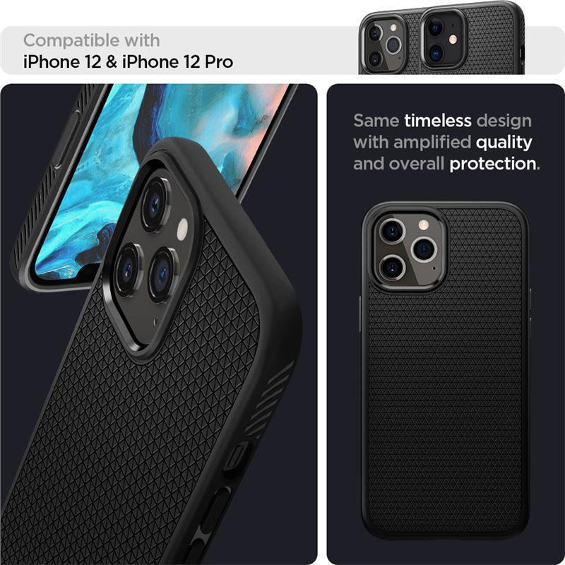 Spigen Liquid Air Case til iPhone 12 / iPhone 12 Pro - Matte sort