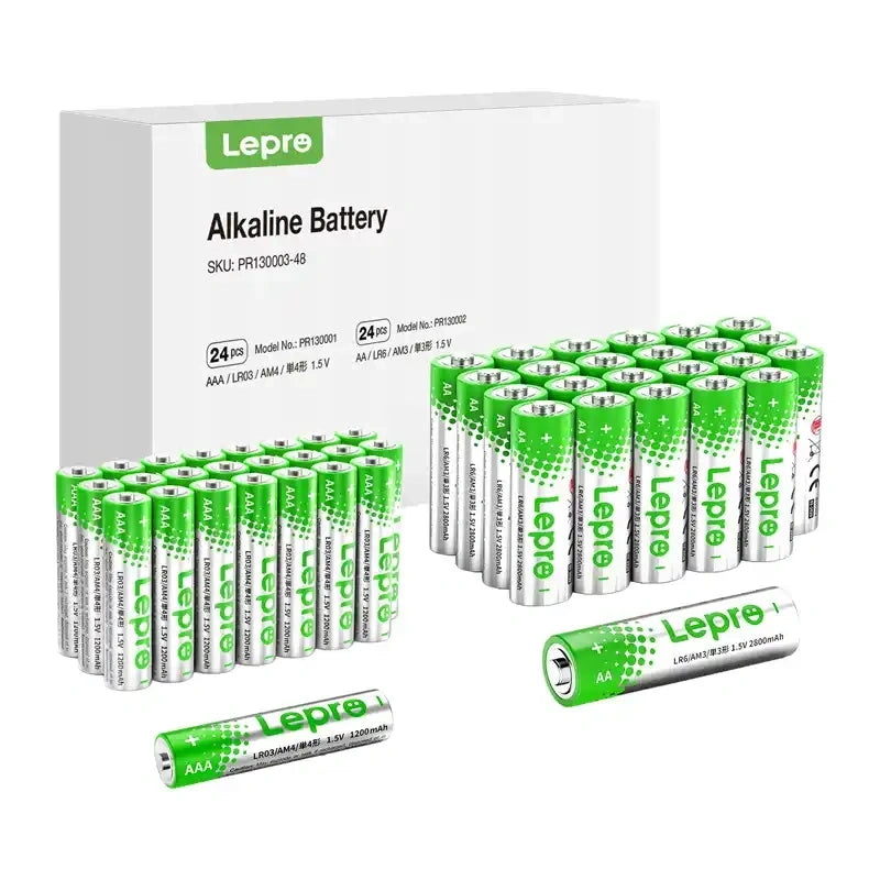 LEPRO 130003-48 AA/AAA Alkaline Batterier, 48-pakke