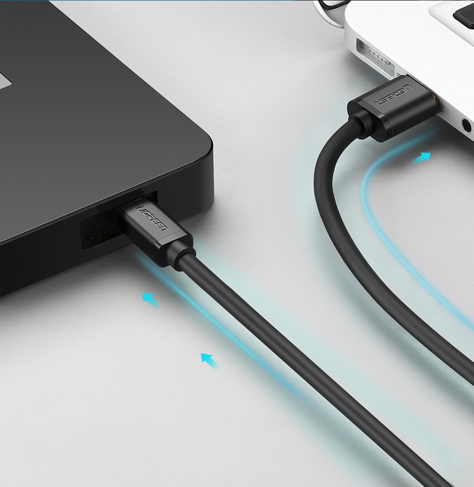 Grøn USB-kabel - mini USB-kabel 480 Mbps 3 m sort (US132 10386)