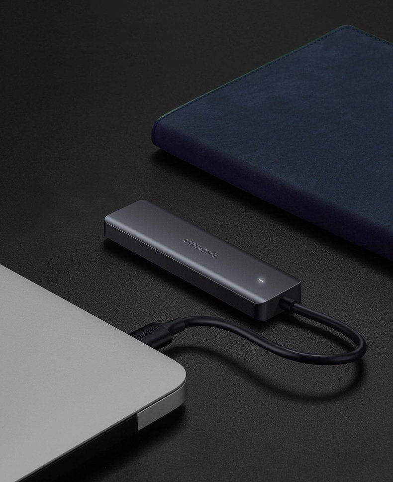 Ugreen USB Type C HUB - 4x USB 3.2 Gen 1 med USB-C strømport grå (CM219 70336)