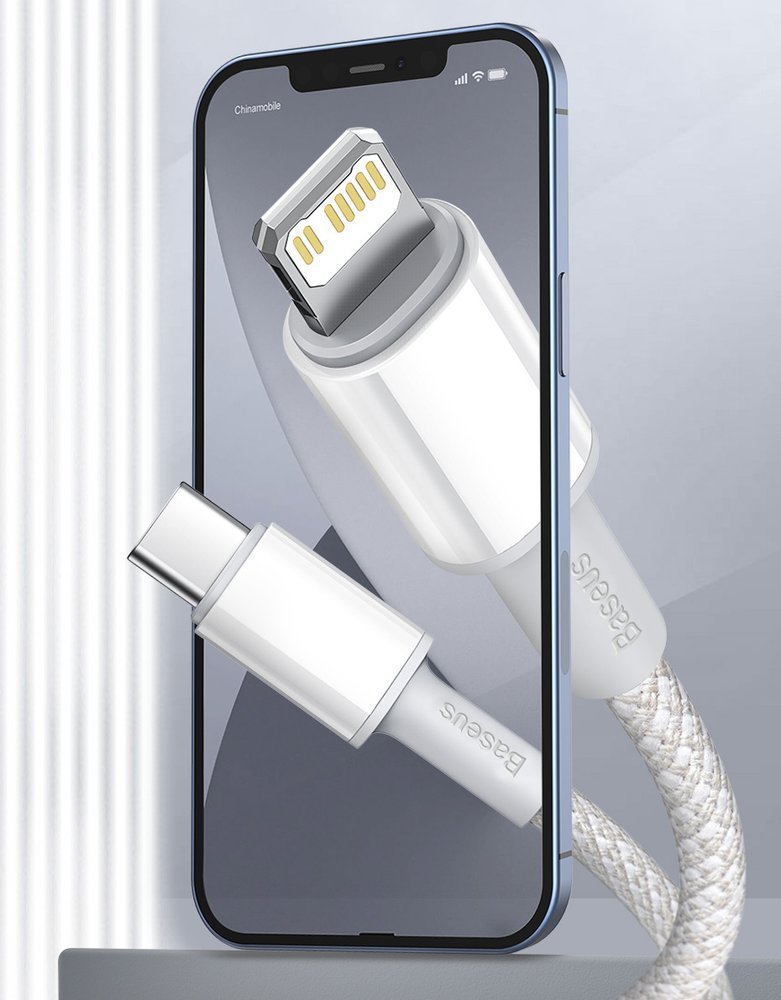 Baseus CATLGD-02 Lightning - USB-C PD kabel 20W 480Mb/s 1m - hvid