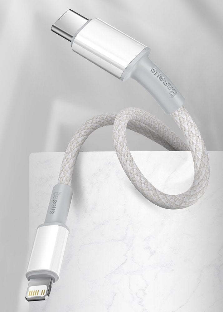 Baseus CATLGD-02 Lightning - USB-C PD kabel 20W 480Mb/s 1m - hvid