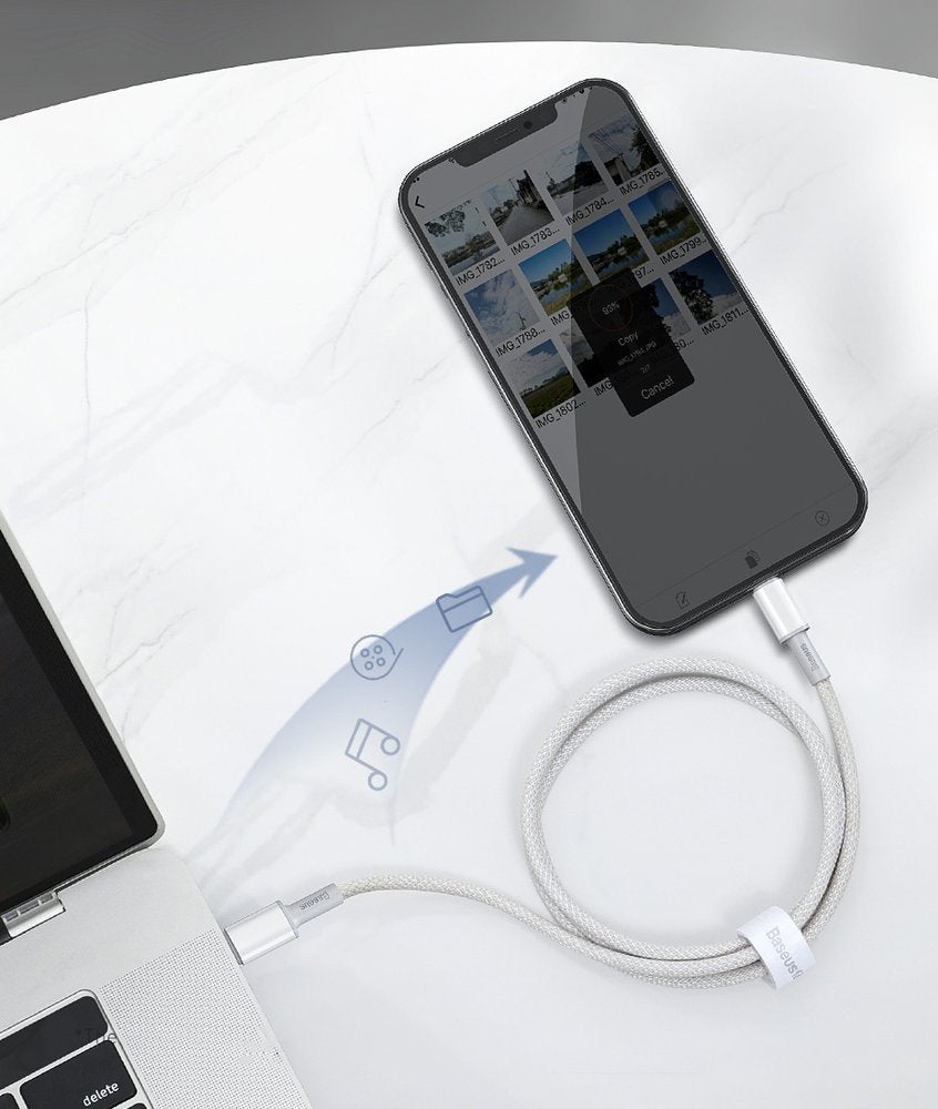 Baseus CATLGD-02 Lightning - USB-C PD kabel 20W 480Mb/s 1m - hvid