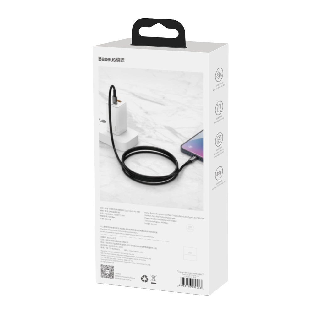 Baseus CATLWJ-01 Lightning - USB-C PD kabel 20W 480Mb/s 1m - sort