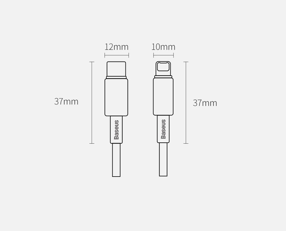 Baseus CATLWJ-01 Lightning - USB-C PD kabel 20W 480Mb/s 1m - sort