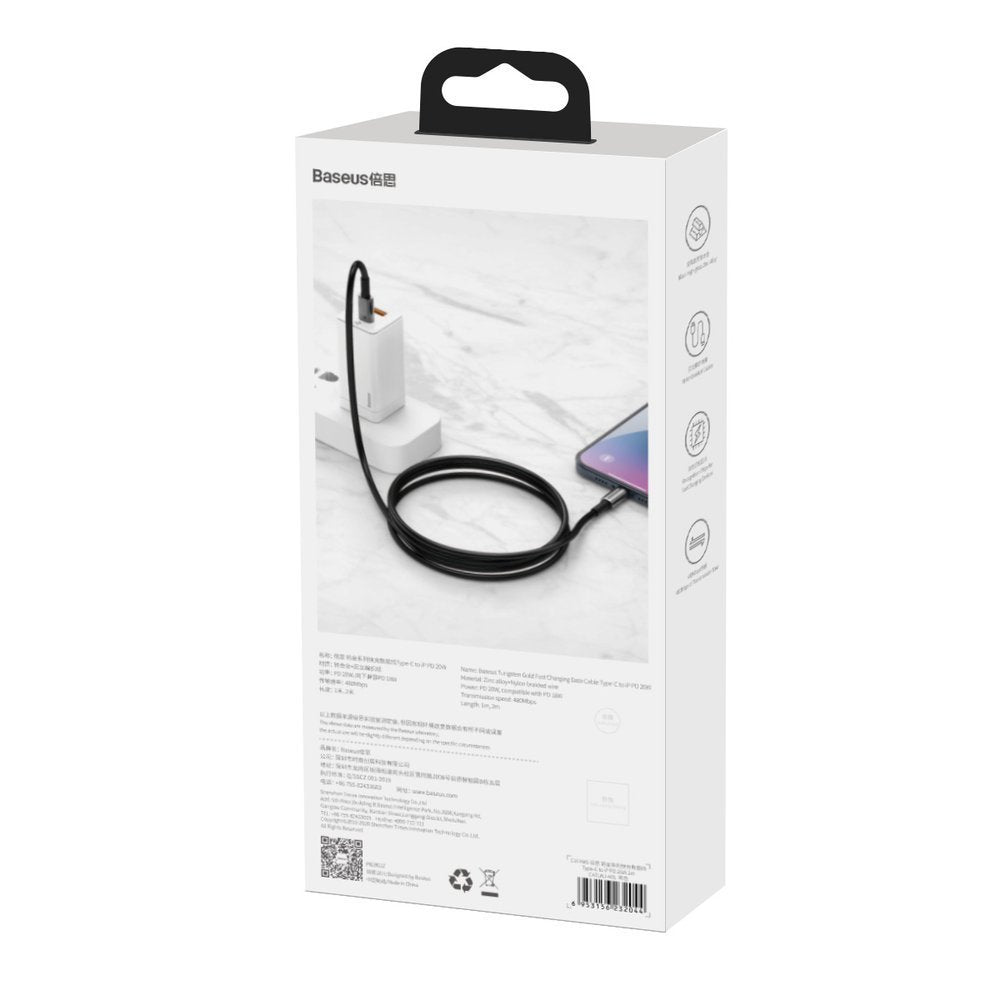 Baseus CATLWJ-A01 Lightning - USB-C PD 20W 480Mb/s 2m cable - black