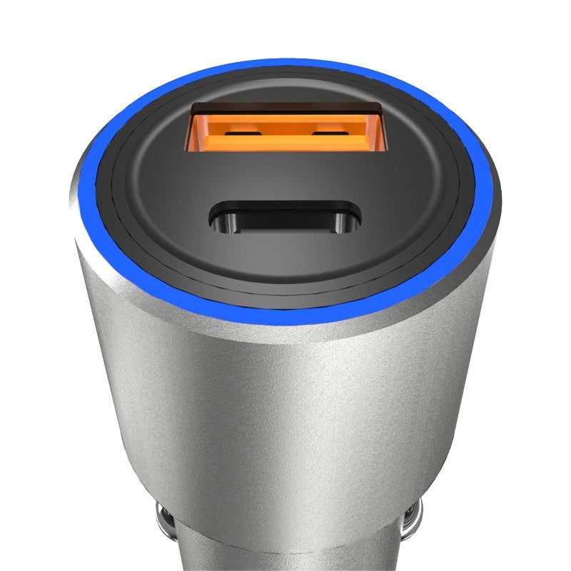 Dudao USB / USB Car Charger Type C Power Delivery Hurtig opladning 22,5 W Grå (R4PQ)