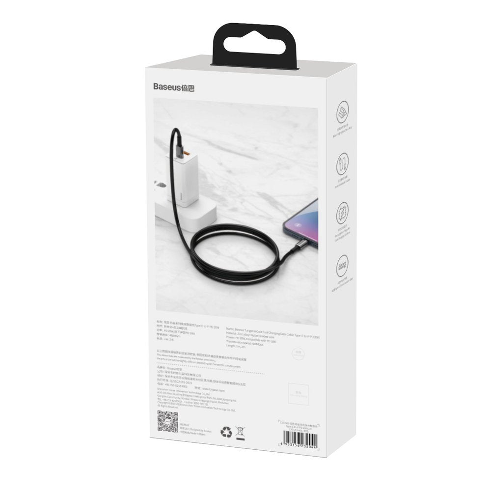 Baseus CATWJ-A01 USB-C - USB-C PD QC cable 100W 5A 480Mb/s 2m - black