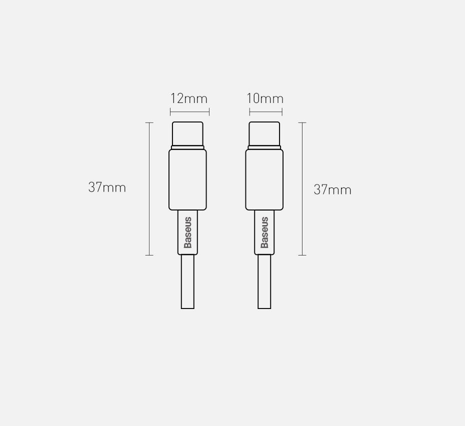 Baseus CATWJ-A01 USB-C - USB-C PD QC cable 100W 5A 480Mb/s 2m - black