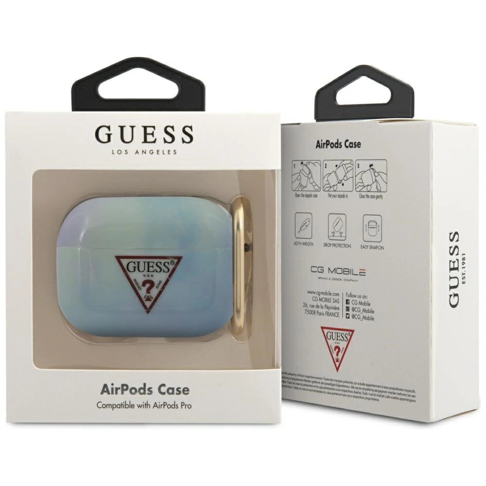 Guess GUACAPTPUMCGC02 AirPods Pro cover blå/blå Tie & Dye Collection