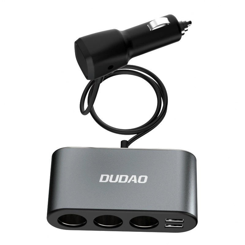 Dudao bil oplader 2x USB / 3x cigarett lighter splitter sort (R1Pro sort)