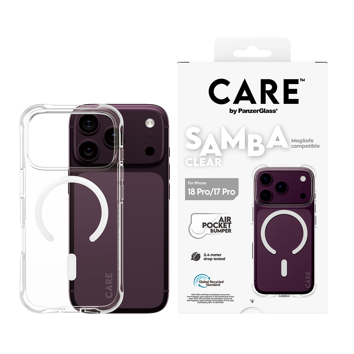 CARE by PanzerGlass Samba Beskyttelsescover Termoplastisk polyuretan (TPU) Apple iPhone 17 Pro, 18 Pro