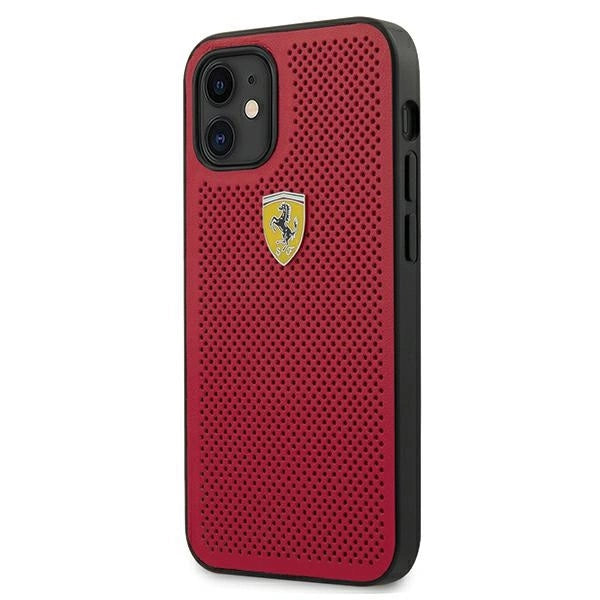 Ferrari FESPEHCP12SRE iPhone 12 mini 5.4" rød/rød hardcase On Track Perforeret