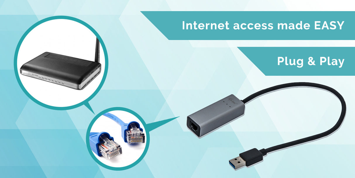 i-tec Metal U3METALGLAN netværkskort Ethernet 1000 Mbit/s