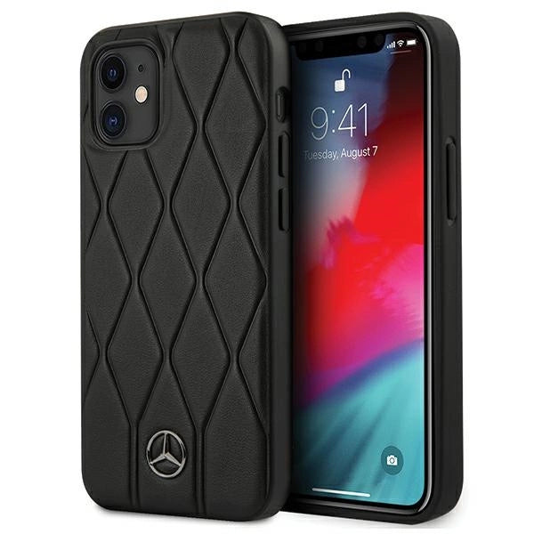 Mercedes MEHCP12SMULBK iPhone 12 mini 5,4" sort/sort hardcase Wave Line
