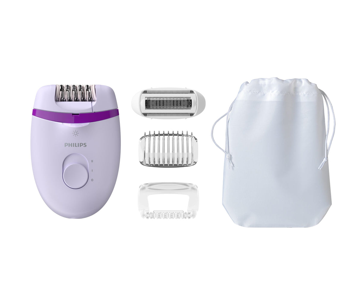Philips Satinelle Essential Med Opti-light til benene, Kompakt epilator med ledning