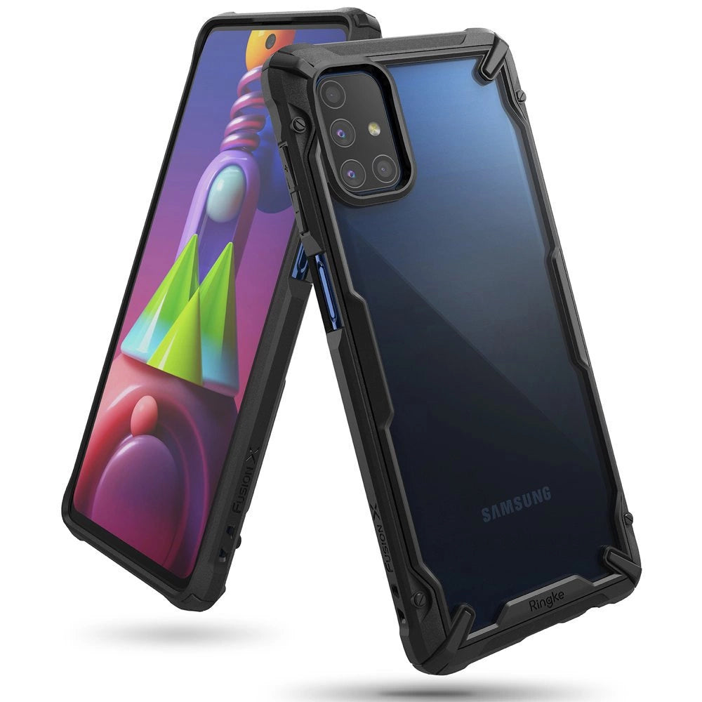 Ringke Fusion X holdbar PC-foder med TPU-støjfanger til Samsung Galaxy M51 sort (FUSG0065)