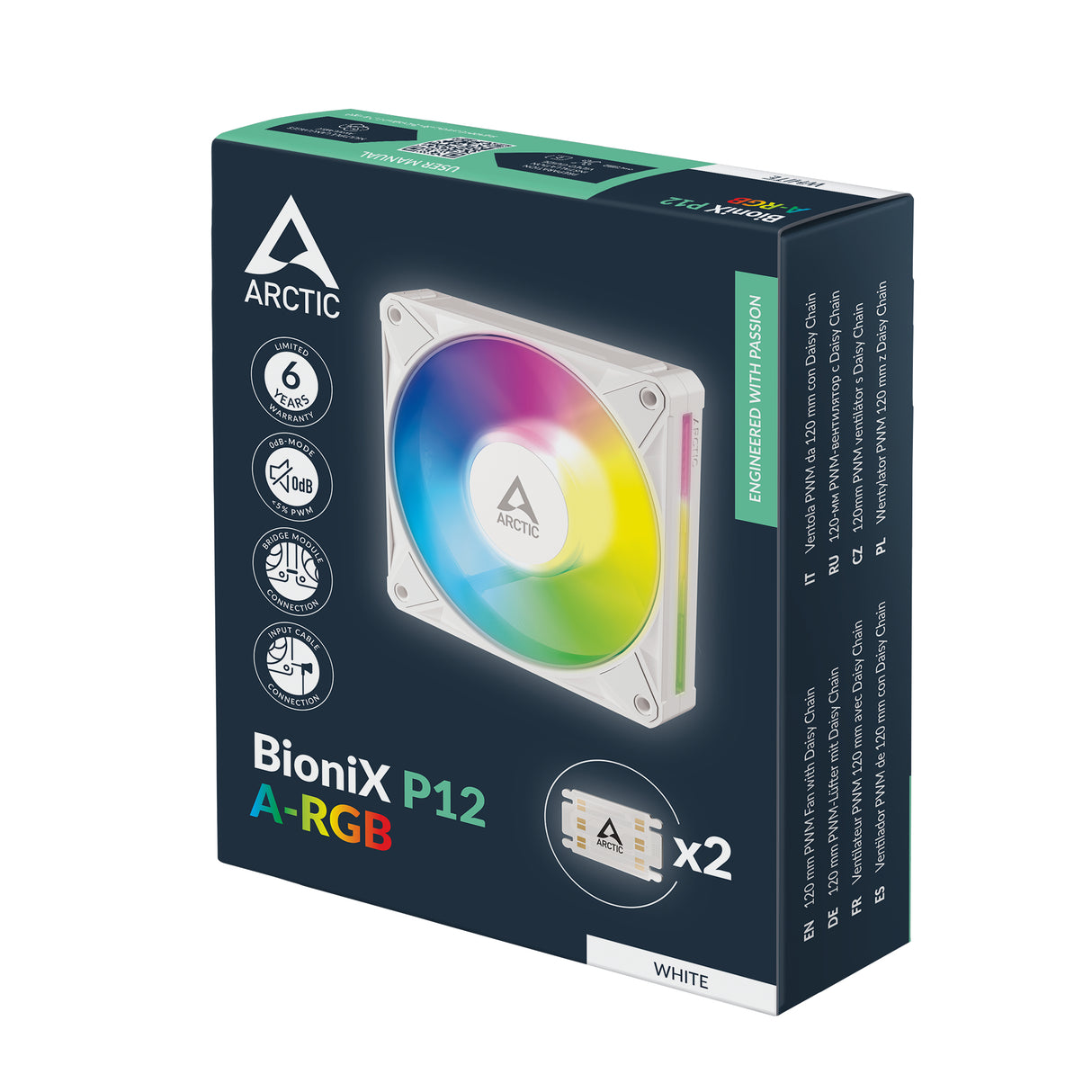 ARCTIC BioniX P12 A-RGB Computerkabinet Ventilator 12 cm Hvid 1 stk